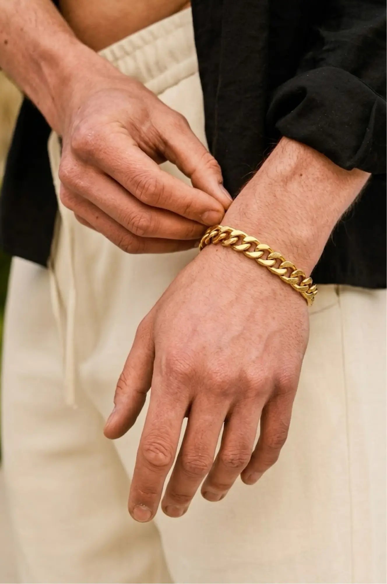 18K Gold Filled Heavyweight Cuban Link Bracelet (12mm) – Flat-Bevel Gold Curb Link Bracelet for Men & Women